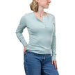Calvin Klein Women's Long Sleeve Knit Henley - Light Blue