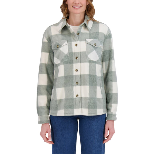 Sage Collective Women's Plush Shirt Jacket - Green