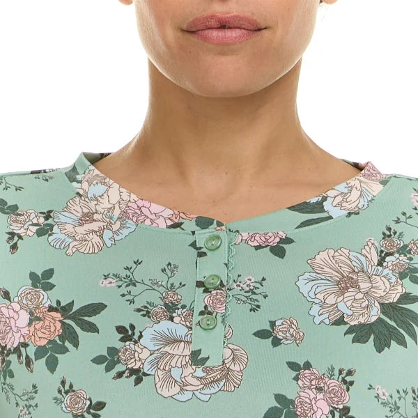 Flora Nikrooz Women'S Jessie Henley 2 Piece Pajama Set