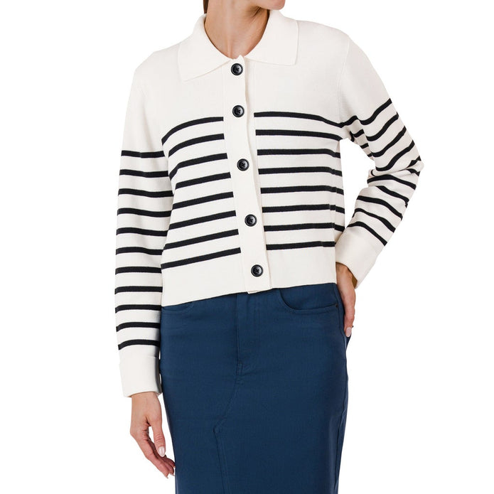 United Colors of Benetton Women’s Striped Milano Button-Front Cardigan