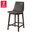 Aiden & Ivy Top-grain Leather Counter Stool, 2-pack