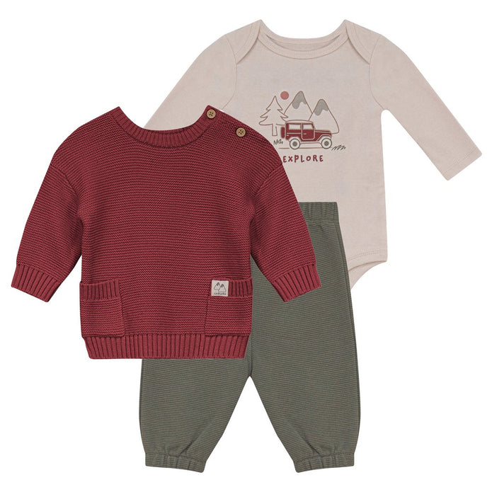 Rococo Infant 3-piece Set - Red