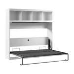 Bestar Oasis Premium Horizontal Queen Wall Bed with Overhead Storage