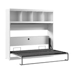 Bestar Oasis Premium Horizontal Double Wall Bed with Overhead Storage