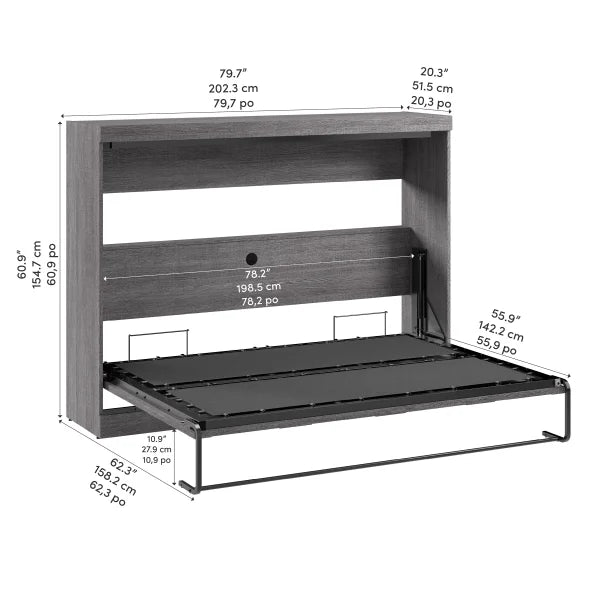 Bestar Oasis Premium Horizontal Double Wall Bed