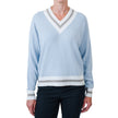 United Colors of Benetton Women’s Contrasting V-neck Sweater - Light Blue