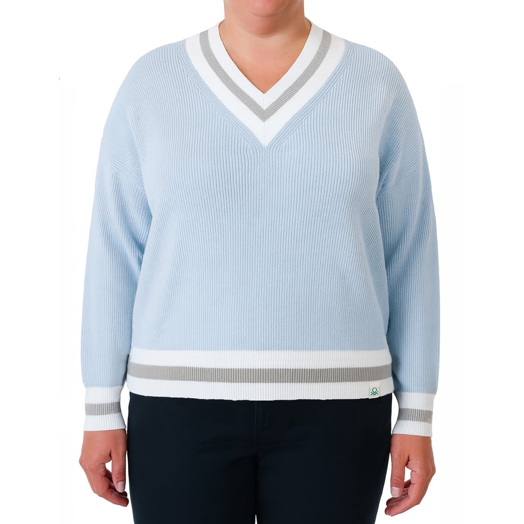 United Colors of Benetton Women’s Contrasting V-neck Sweater