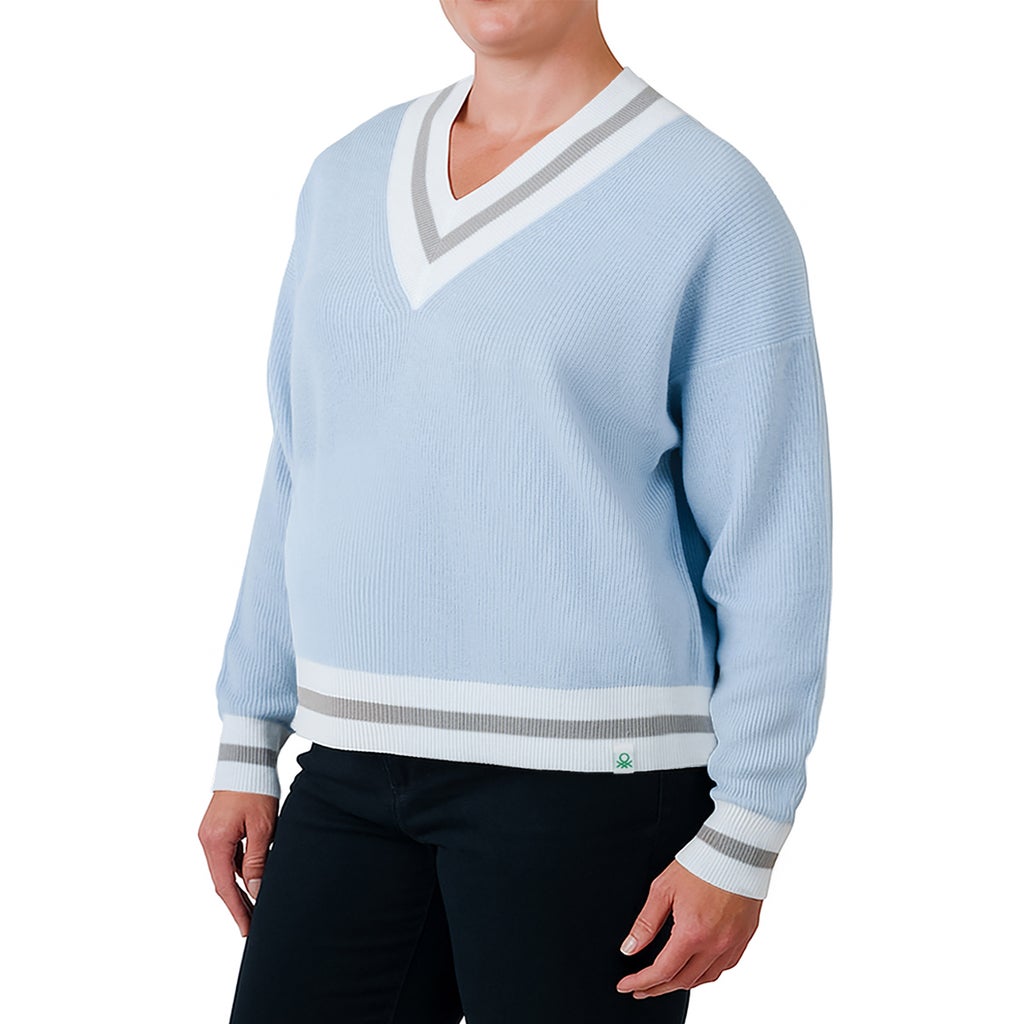 United Colors of Benetton Women’s Contrasting V-neck Sweater