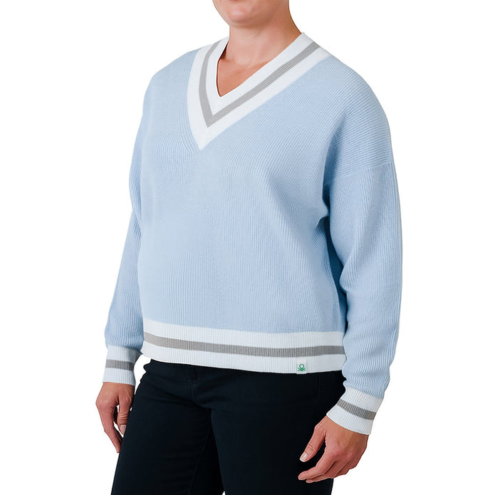 United Colors of Benetton Women’s Contrasting V-neck Sweater