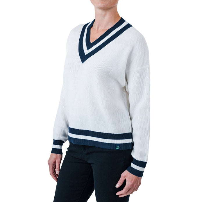 United Colors of Benetton Women’s Contrasting V-neck Sweater