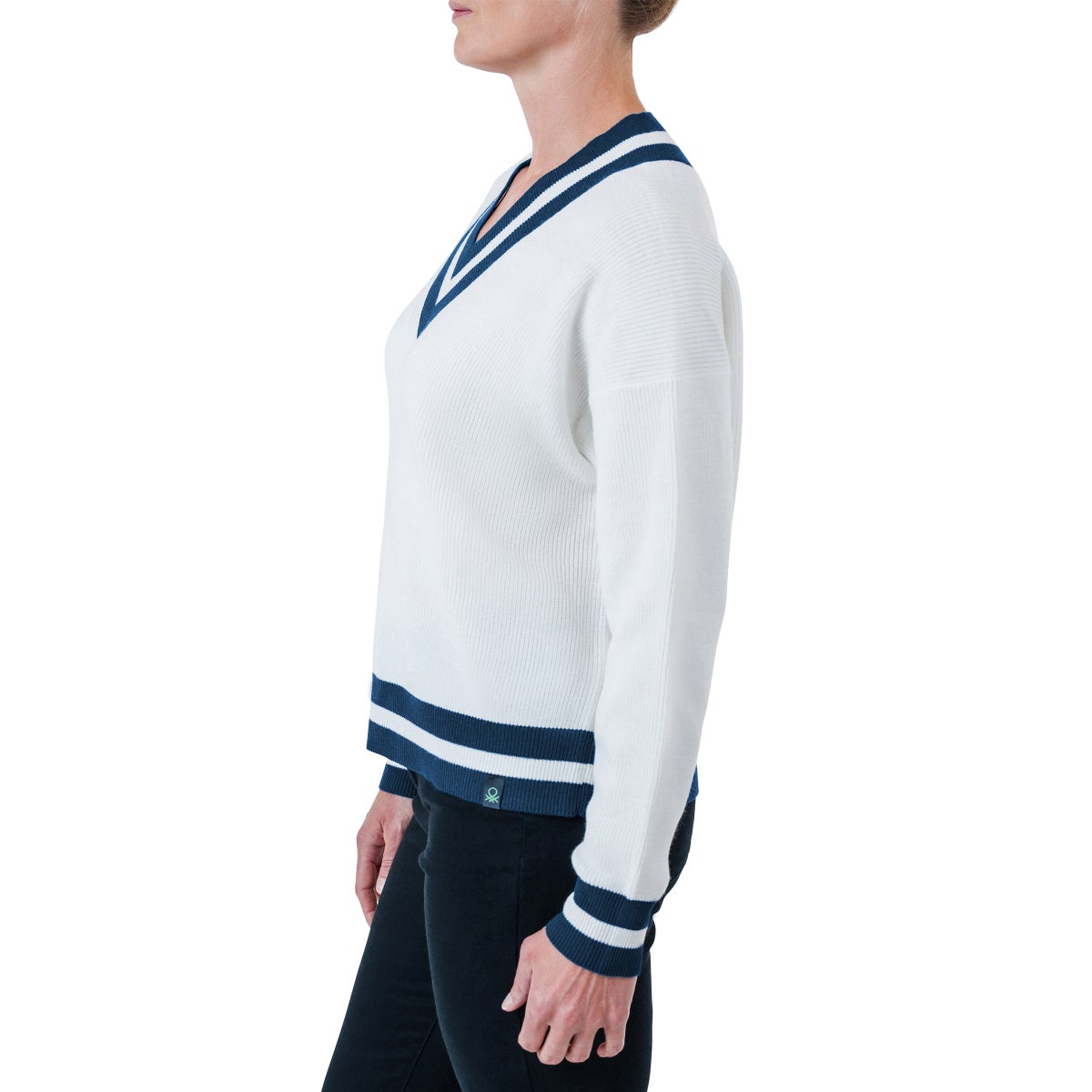 United Colors of Benetton Women’s Contrasting V-neck Sweater