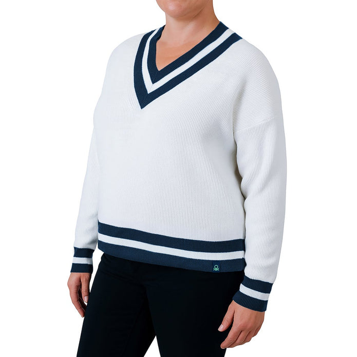 United Colors of Benetton Women’s Contrasting V-neck Sweater