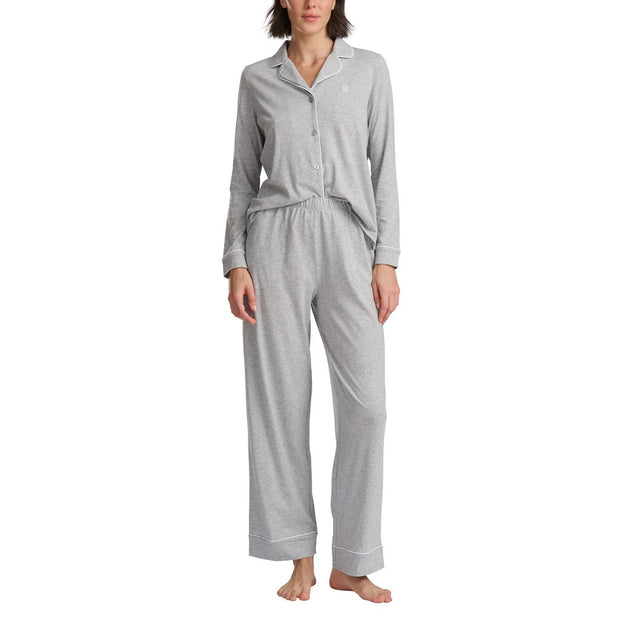 Tommy Hilfiger Women's Notch Collar Pajama Set, 2-piece - Grey