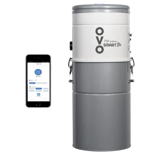OVO Smart Central Vacuum 750AW control with/without a Smart Device or Voice Command