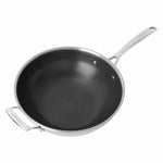 HENCKELS Paradigm Hybrid Ceramic Non-stick Tri-ply Clad Wok with Glass Lid, 30cm (12 in.)
