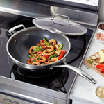 HENCKELS Paradigm Hybrid Ceramic Non-stick Tri-ply Clad Wok with Glass Lid, 30cm (12 in.)