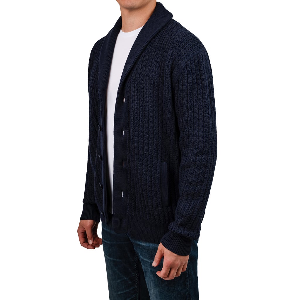 United Colors of Benneton - Men's Shawl Collar Knitted Cardigan