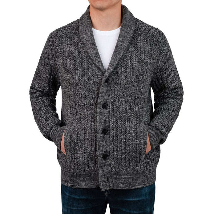 United Colors of Benneton - Men's Shawl Collar Knitted Cardigan - Grey