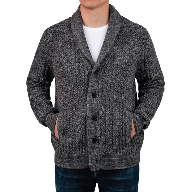 United Colors of Benneton - Men's Shawl Collar Knitted Cardigan - Grey
