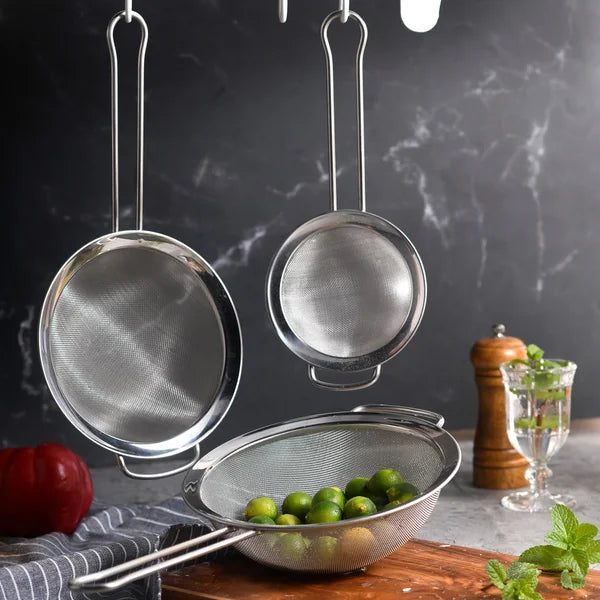 Miu Stainless Steel Mesh Strainer, 3-piece