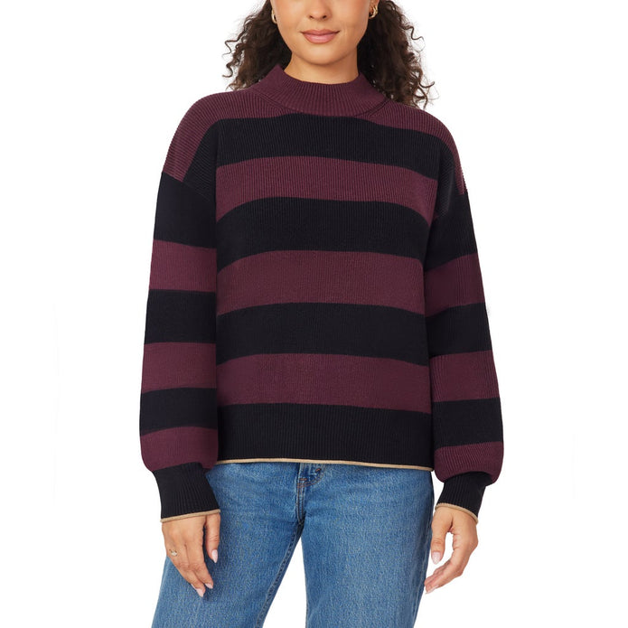 Scotch & Soda Women's Ribbed Mock Neck Pullover - Dark Red