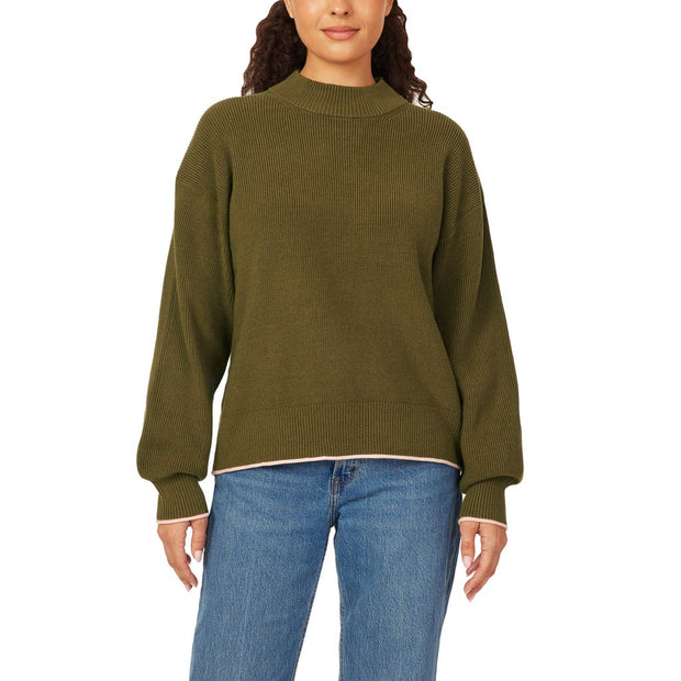 Scotch & Soda Women's Ribbed Mock Neck Pullover - Olive