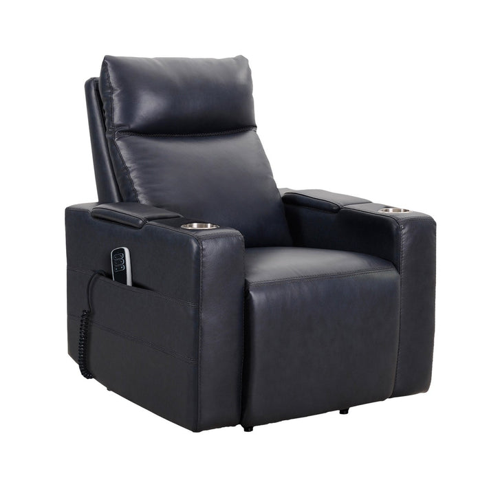 Sealy Logan – Black Top-grain Leather Power Reclining Lift Chair with Power Headrest and Active Lumbar