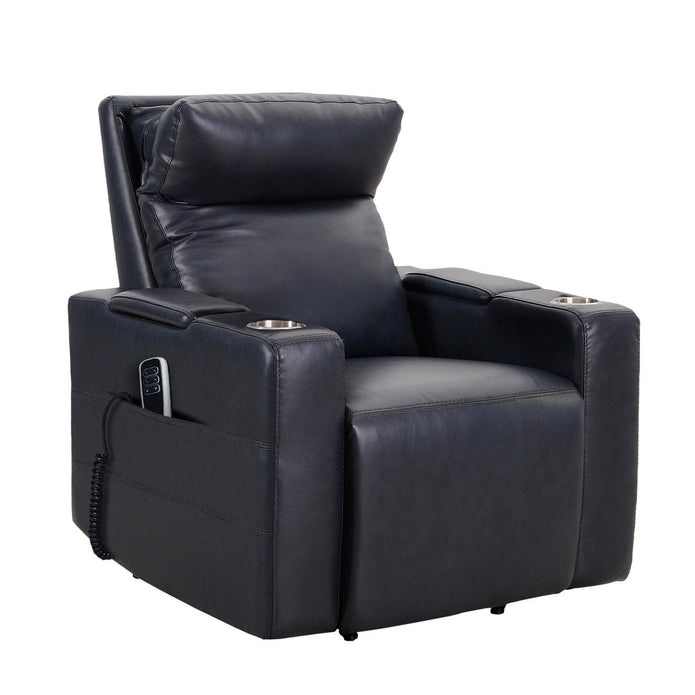 Sealy Logan – Black Top-grain Leather Power Reclining Lift Chair with Power Headrest and Active Lumbar
