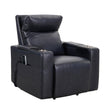 Sealy Logan – Black Top-grain Leather Power Reclining Lift Chair with Power Headrest and Active Lumbar