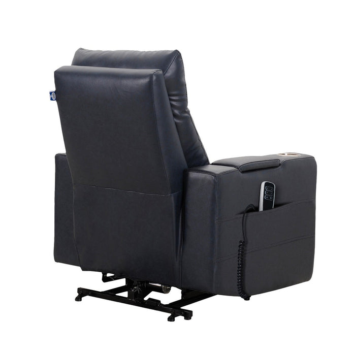 Sealy Logan – Black Top-grain Leather Power Reclining Lift Chair with Power Headrest and Active Lumbar