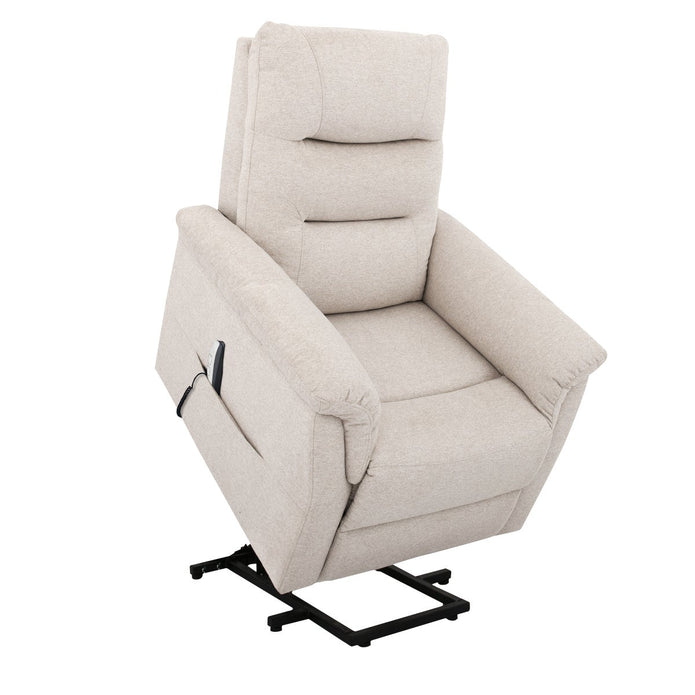 Sealy Amber – Beige Fabric Power Reclining Lift Assist Chair