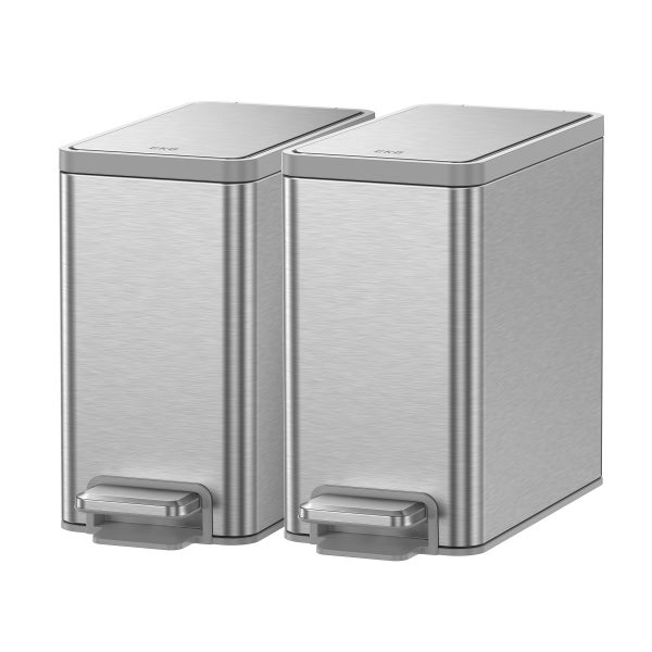 EKO 6.7L Step Trash Can, 2-pack