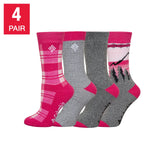 Columbia Women's Medium Weight Thermal Socks, 4-pairs