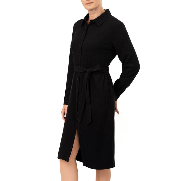 Kersh Women’s Textured Jacquard Long Sleeve Dress - Black