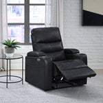 Ramsey Black Top-Grain Leather Home Theater Power Recliner