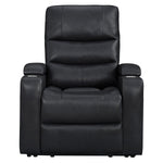 Ramsey Black Top-Grain Leather Home Theater Power Recliner
