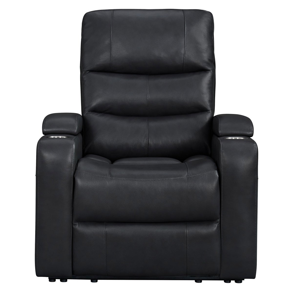 Ramsey Black Top-Grain Leather Home Theater Power Recliner