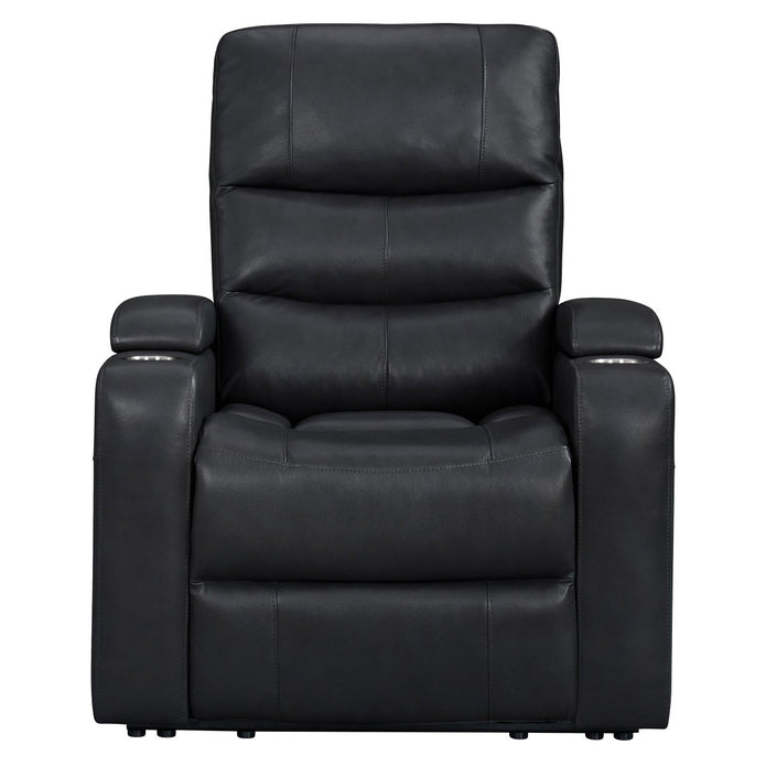 Ramsey Black Top-Grain Leather Home Theater Power Recliner