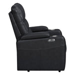 Ramsey Black Top-Grain Leather Home Theater Power Recliner