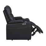 Ramsey Black Top-Grain Leather Home Theater Power Recliner