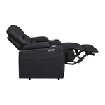 Ramsey Black Top-Grain Leather Home Theater Power Recliner