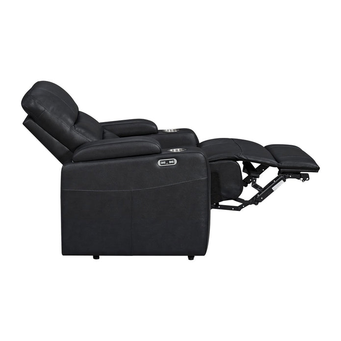 Ramsey Black Top-Grain Leather Home Theater Power Recliner