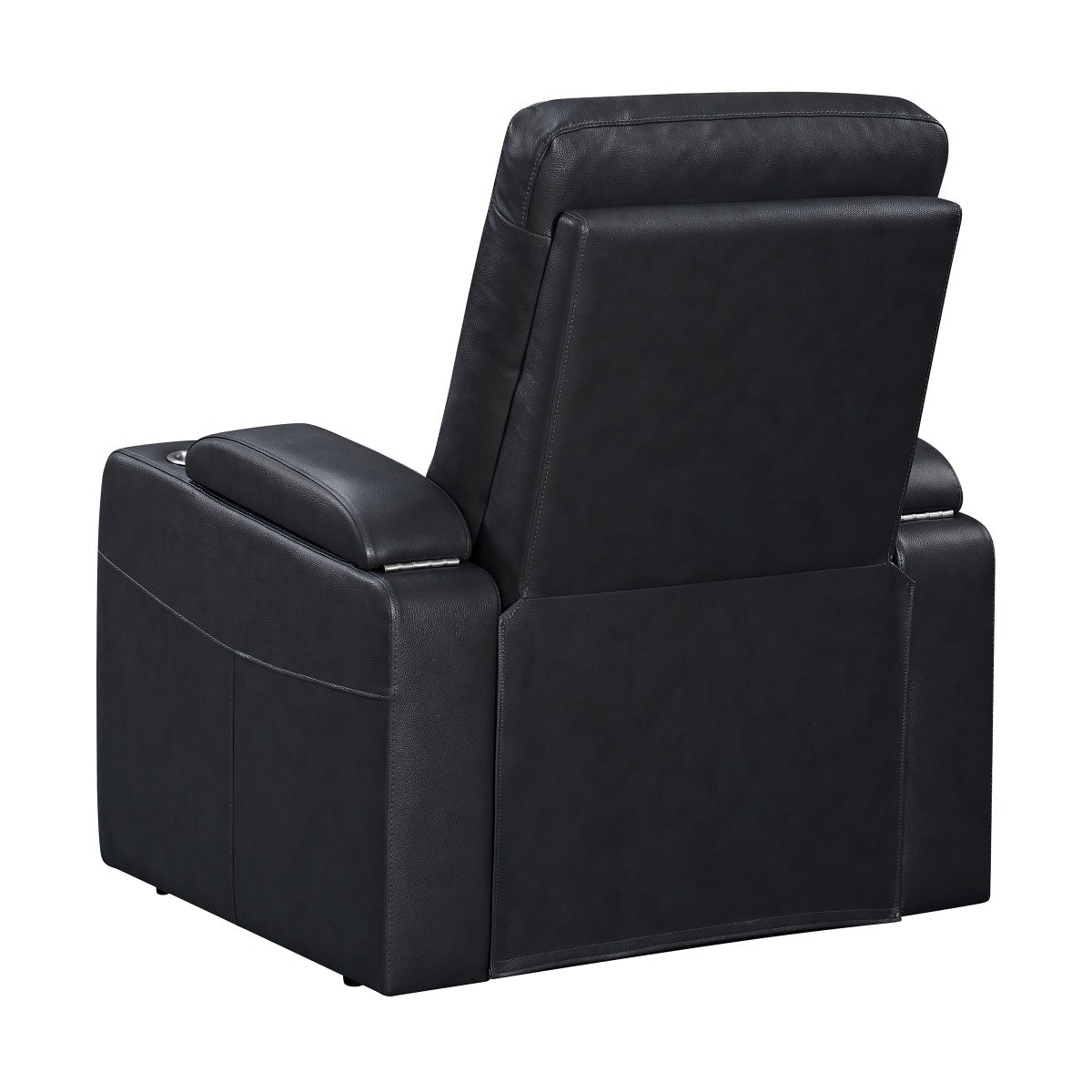 Ramsey Black Top-Grain Leather Home Theater Power Recliner