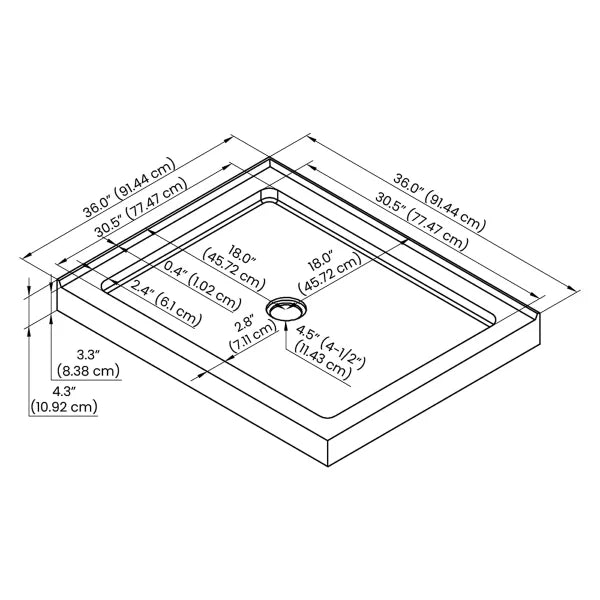 Streamline Acrylic Corner Shower Base