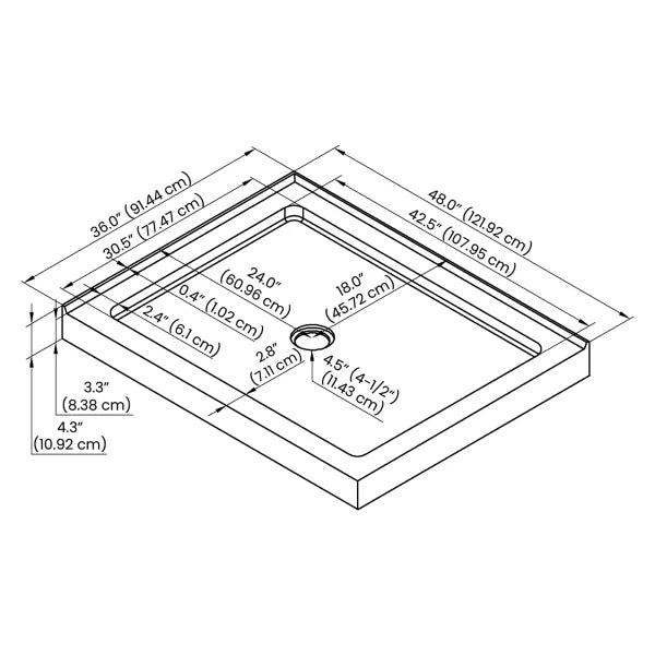 Streamline Acrylic Corner Shower Base