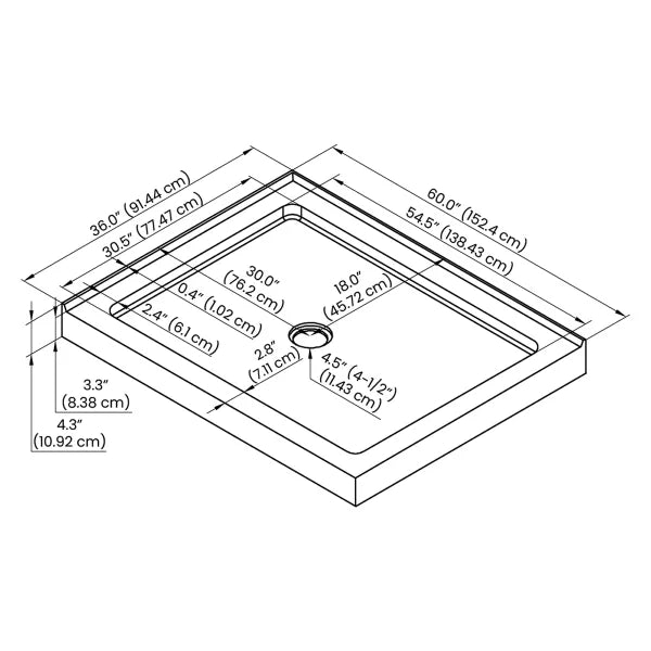 Streamline Acrylic Corner Shower Base