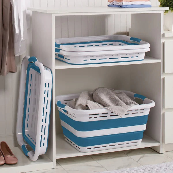 Pop and Load Collapsible Laundry Basket, 2-pack