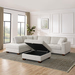 Thomasville Miles Left-hand Facing 3-piece Fabric Sectional with Storage Ottoman