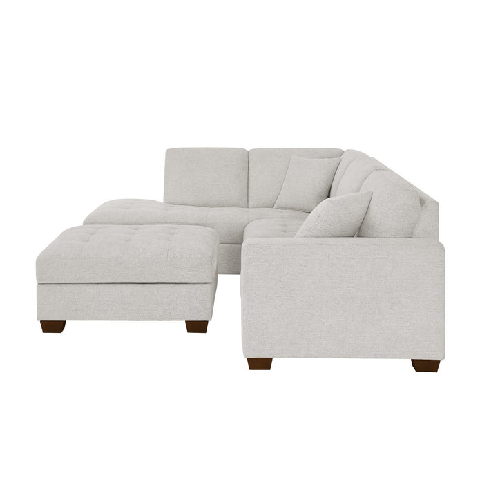 Thomasville Miles Left-hand Facing 3-piece Fabric Sectional with Storage Ottoman