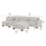 Thomasville Miles Left-hand Facing 3-piece Fabric Sectional with Storage Ottoman